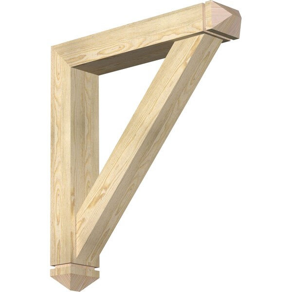 Ekena Millwork Traditional Arts and Crafts Rough Sawn Bracket w/ Offset Brace, Douglas Fir, 6"W x 32"D x 36"H BKT0604X32X36TRA03RDF - main